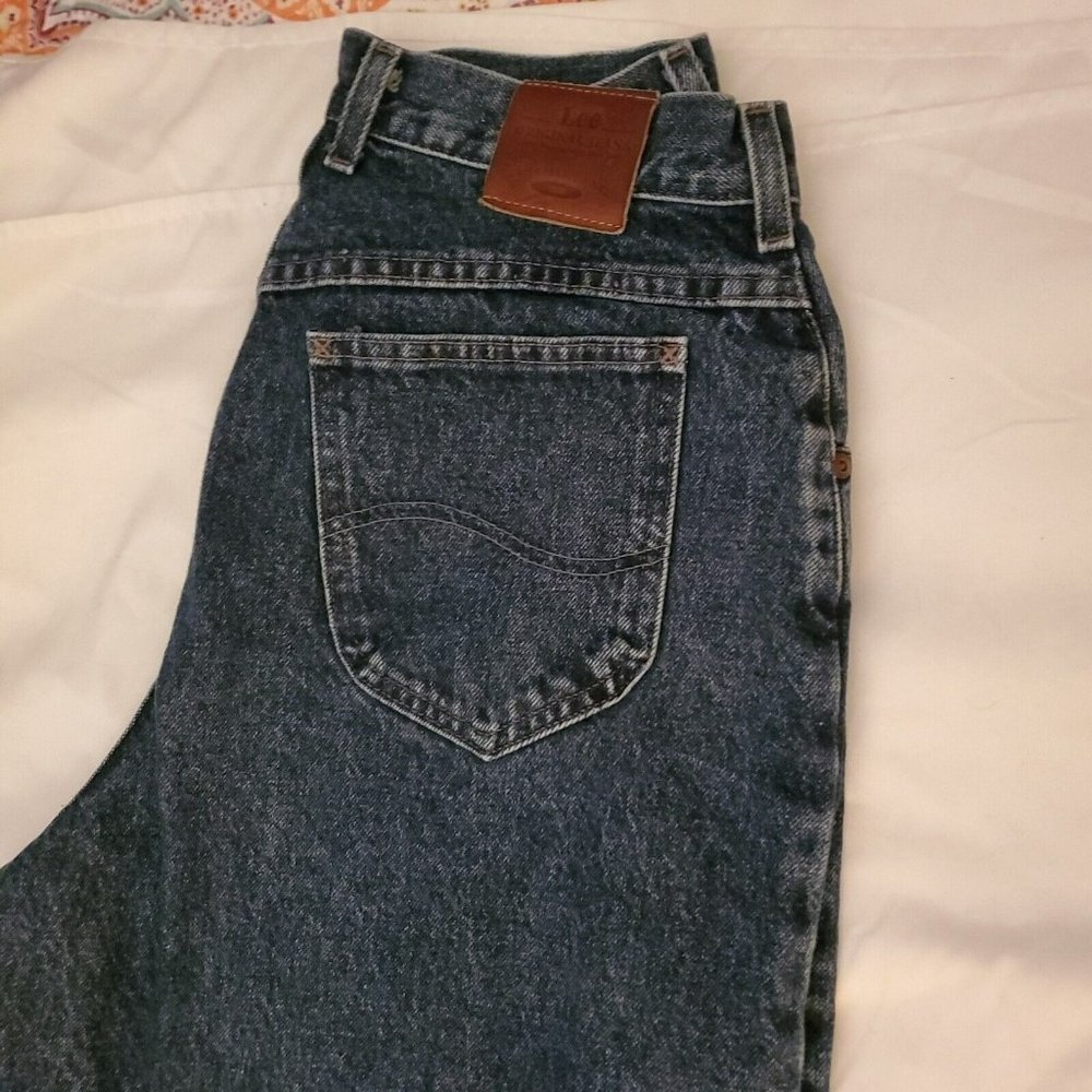 Lee Womens Blue 5 Pocket High Waist Tapered Leg Cotton Denim Original Jeans 14 M